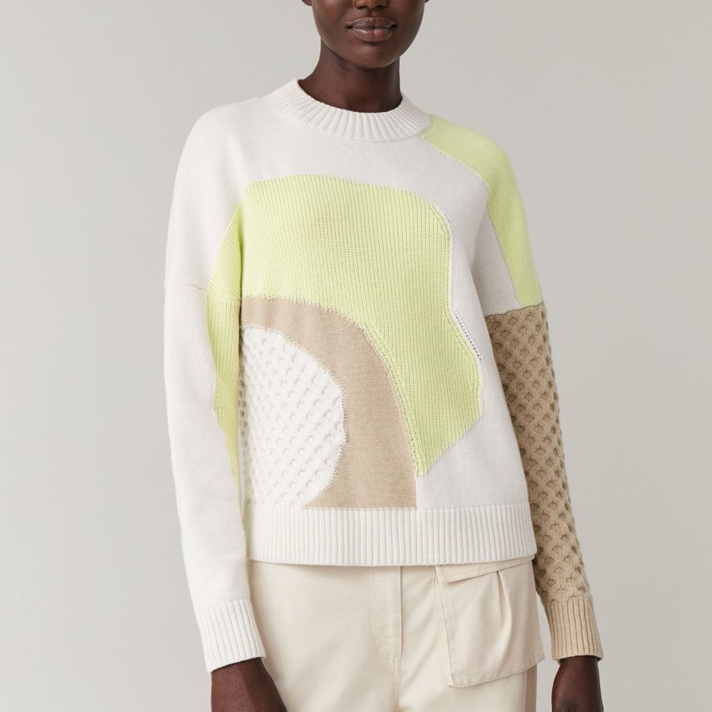 Contrast-Knit Sweater